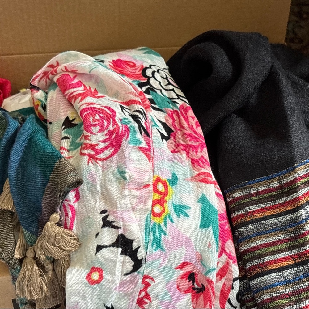 Floral Pink Multicolor Lightweight Women’s Scarf
